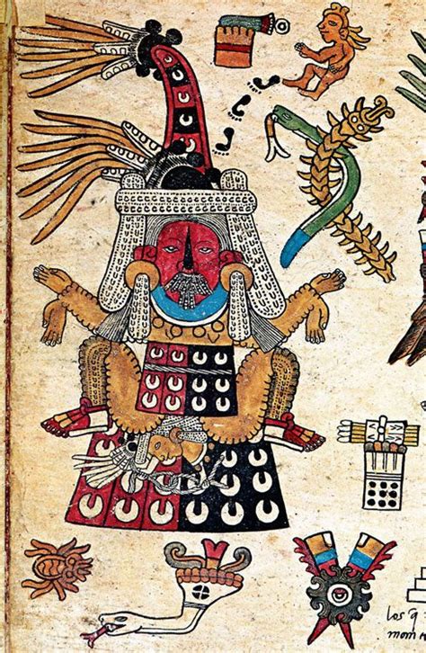 Tlazolteotl Wearing A Flayed Human Skin Codex Borbonicus Aztec