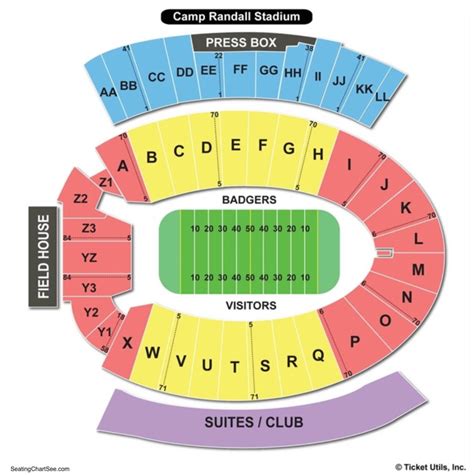 Camp Randall Stadium Seating Chart Seating Charts And Tickets