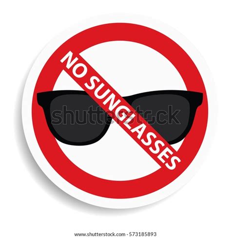 No Sunglasses Sign On White Backgroundvector Vector De Stock Libre De