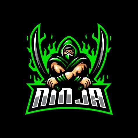 Ninja Mascot Logo Esport Gaming Premium Vector