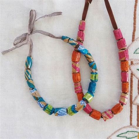 Paper Bead Necklaces Beaded