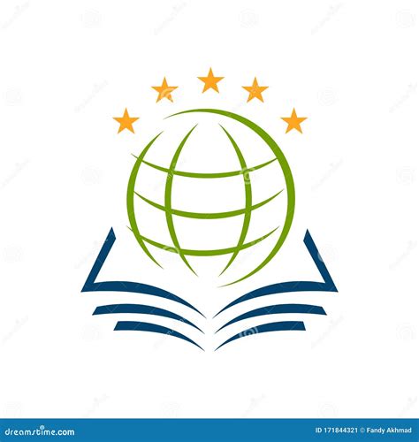 Premium 5 Star Global Study Education Logo Vector Sign Symbol Stock