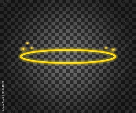 Halo Angel Ring Holy Golden Nimbus Circle Isolated On Transparent
