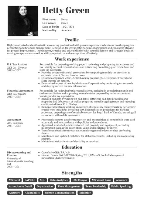 Example Cv Accountant Pulp