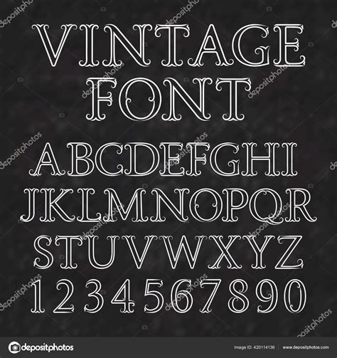 Vintage Letters Numbers Flourishes Font Baroque Style Vintage Latin