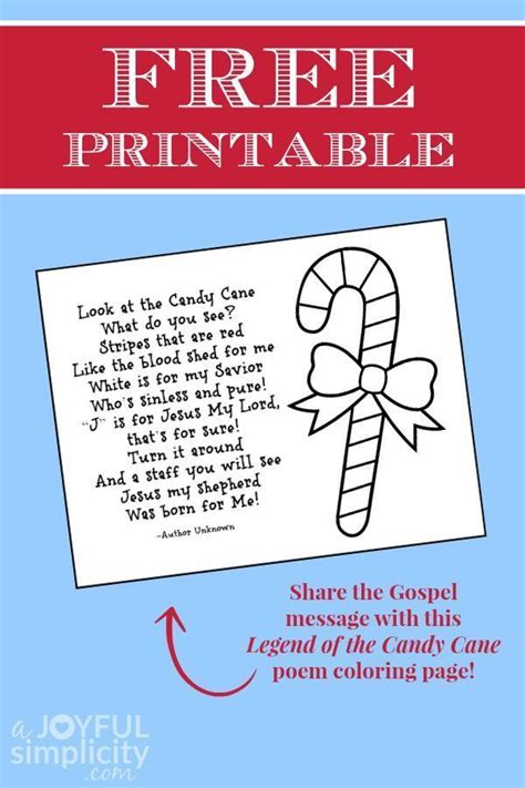 Print out and use our nine free candy cane sets for various crafts and christmas activities. Free Printable: Legend of the Candy Cane Poem Coloring Page, #Candy #candycanep..., #Candy # ...