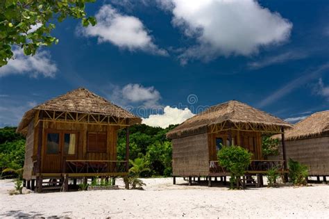 Wooden Beach Hut On Koh Rong Samloem Island Stock Image Image Of