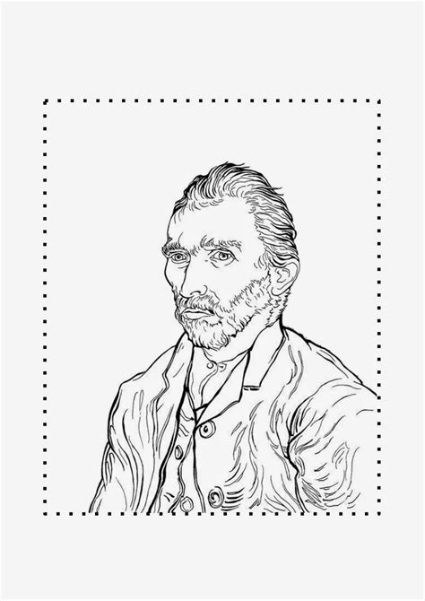 Desenhos De Auto Retrato De Vincent Van Gogh Para Colorir E Imprimir