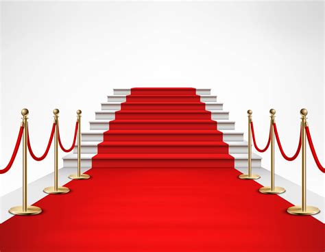 Red Carpet White Stairs Realistic Illustration 481965 Vector Art At