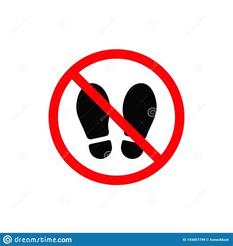 Do Not Step Sign Round Danger Symbol With Footprint Don T Step On The