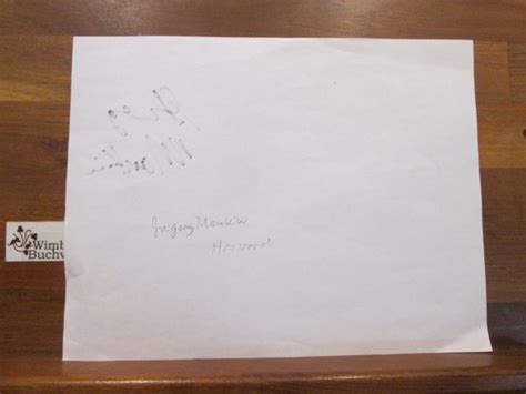 Original Autograph Gregory Mankiw Harvard Autogramm Autograph Signiert Signed Signee By
