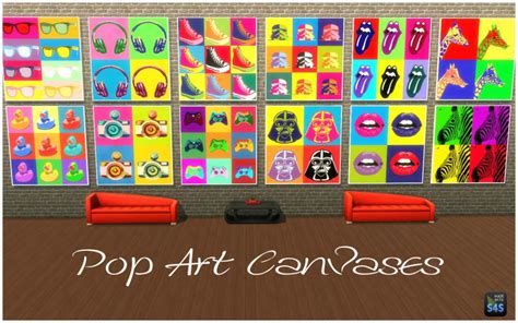 Pop Art Canvases Sims 4 In 2022 Pop Art Canvas Pop Art Canvas Art