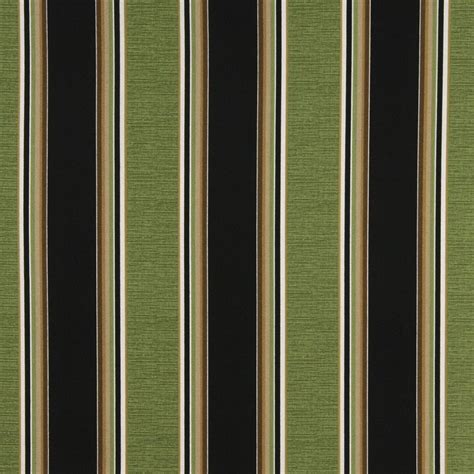 Bermuda Black Brown And Green Large Decorative Stripe Upholstery Fabric