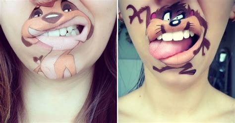 Artist Recreates Funny Characters With Mouth Painting