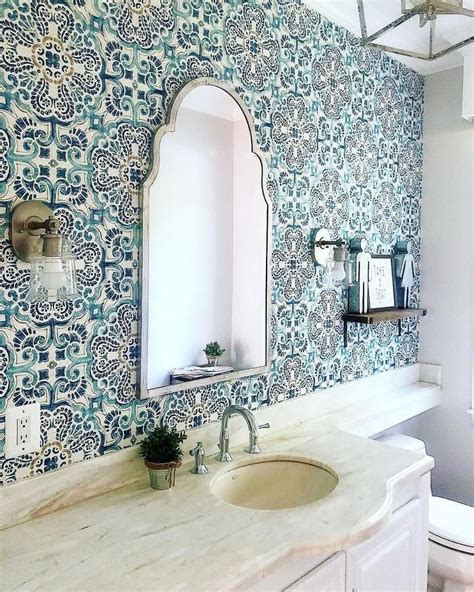 Pour the florentine powder mix into a large bowl. WallPops Blue Florentine Medallion Tile Wallpaper in 2020 | Bathroom wallpaper inspiration, Tile ...