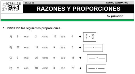 Descargar Razones Y Proporciones Matematica Sexto De Primaria Descarga Matematicas