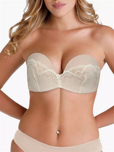 Wonderbra Ultimate Strapless Lace Bra Ivory At John Lewis And Partners