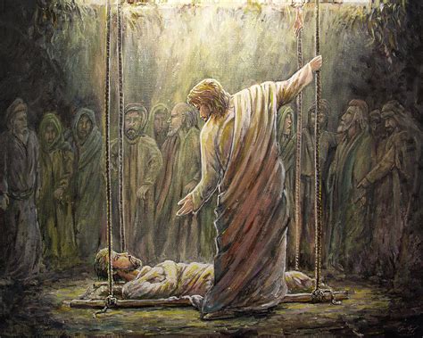 Jesus Heals A Paralyzed Man Painting By Aaron Spong Pixels