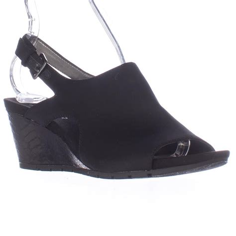 Bandolino Womens Bandolino Galatee Wedge Slingback Sandals Black