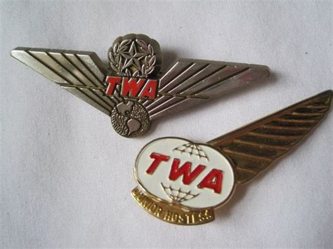 Vintage Twa Pins Flight Attendant Brooches