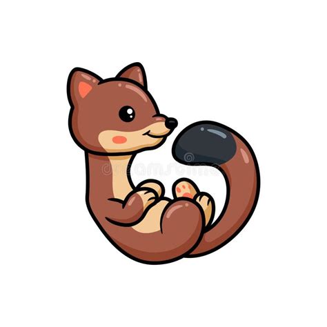 Cute Little Weasel Cartoon Posing Stock Vector Illustration Of Mink
