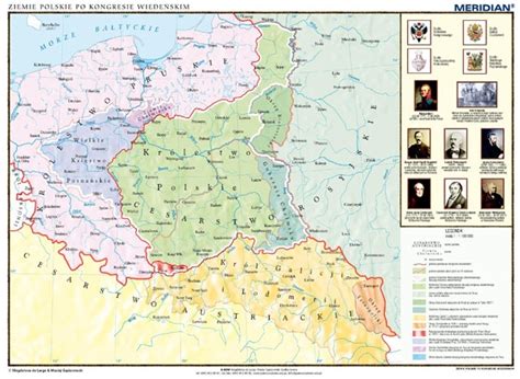 Ziemie Polskie Po Kongresie Wiedeńskim 1815 1830 Mapa ścienna