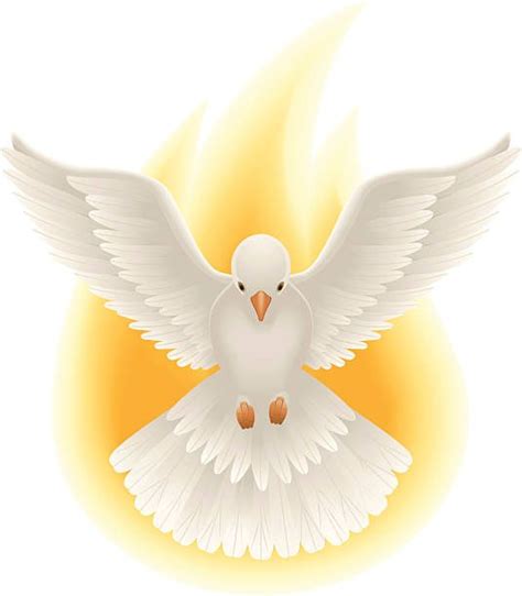Vector Art Of Holy Spirit Symbolized By A Dove Dove And Flame Are On
