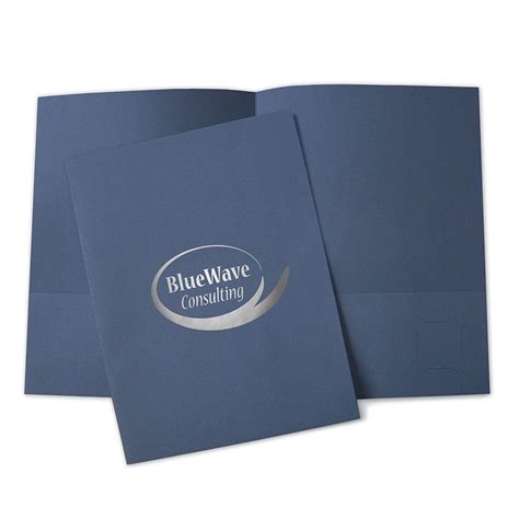 1 Color Foil Stamped 9x12 Pocket Folder Custom Presentation Folders
