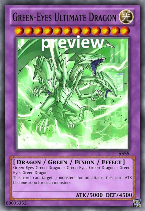 Green Eyes Ultimate Dragon Orica Custom Card Obelisk Tormentor Etsy