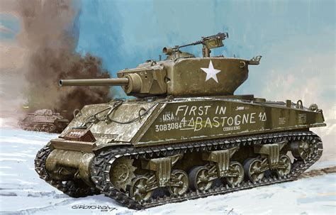 Рисунок M4a3e2 Jumbo Us Assault Tank на рабочий стол Бронетехника War