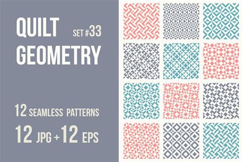 Quilt Geometry 33 Pre Designed Illustrator Graphics ~ Creative Market