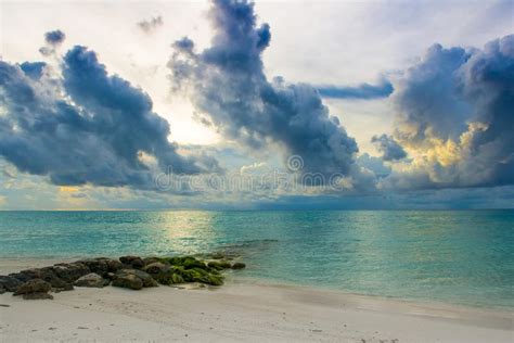 Landscape Of Beautiful Sunset In Maldives Stock Image Image Of