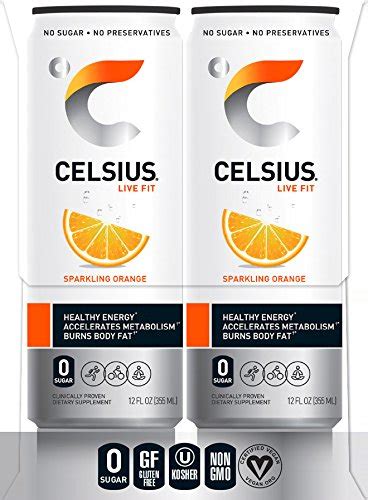 Celsius Essential Energy Drink 12 Fl Oz Sparkling Orange Pack Of 24