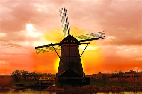 18 , 4 % береговая линия 451 км границы бельгия. Обои для рабочего стола Нидерланды ветряная мельница ...