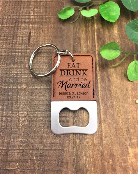 Personalized Bottle Opener Keychain Wedding Favor Customized
