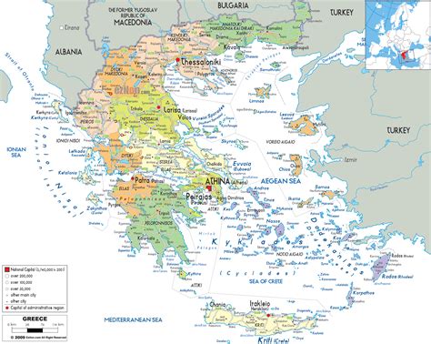 Large Detailed Political And Administrative Map Of Greece With All