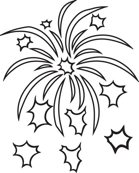 Printable Fireworks Coloring Page For Kids 2 Supplyme