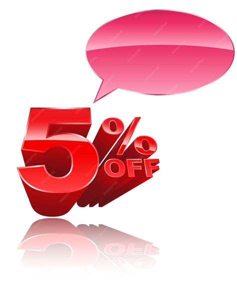 Premium Vector 5 Percent Off 3d Style With Speech