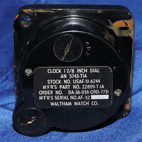 Aircraft Clock 8 Day Type A 11 An 5743 Tia For Parts Or Repair