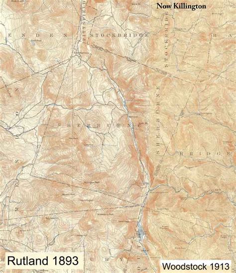 Sherburne Vt 1893 Usgs Old Topo Map Town Composite Rutland Co Old Maps