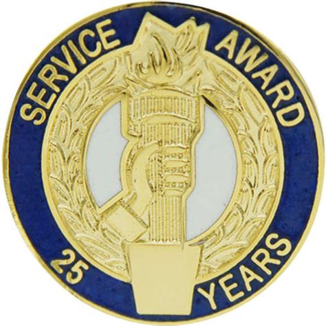 25 Years Service Award Enameled Round Pin Trophy Depot