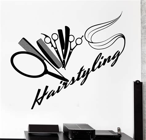 Vinyl Wall Decal Barbershop Hairdressing Salon Hair Stylist Stickers U