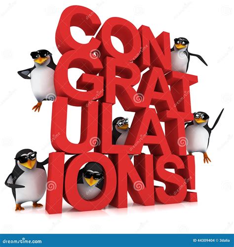 3d Penguin Congratulations Stock Illustration Illustration Of Penguin