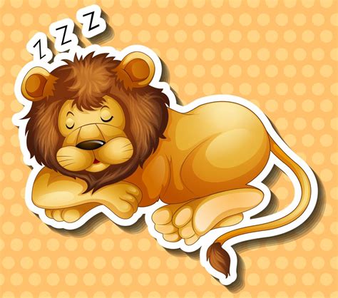 Lion Sleeping On Polkadots Background 431912 Vector Art At Vecteezy