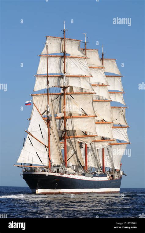 Four Masted Sail Training Barque Sedov At The Start Of The Falmouth To