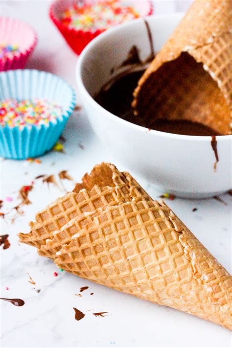 Chocolate Dipped Waffle Cones Laying Gods Table