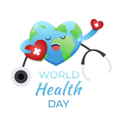 World Health Day Vector Png Images Happy World Globe Hug Heart Shape