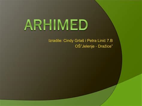 Ppt Arhimed Powerpoint Presentation Free Download Id6290266