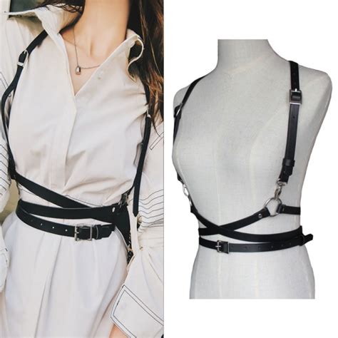 Портупея Aliexpress Leather Harness Sexy Women Dark Rock Street Strap Body Harness Cool Collar