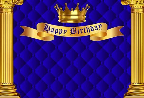 Royal Blue Happy Birthday Personalized Photography Backdrop Lv 639